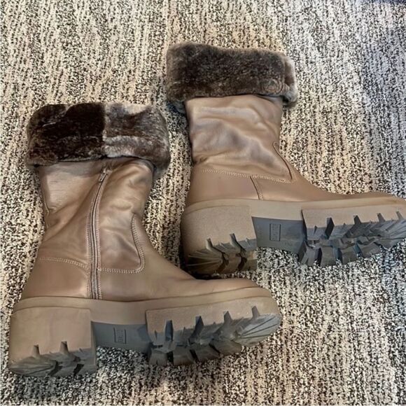 Free People Charlee Mid Boots with Fur Cuff US 10 - Picture 4 of 9